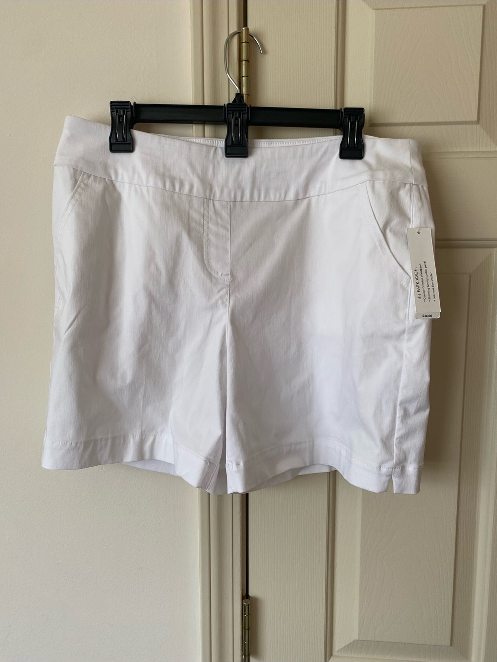 Westbound White High-Rise Stretch Shorts